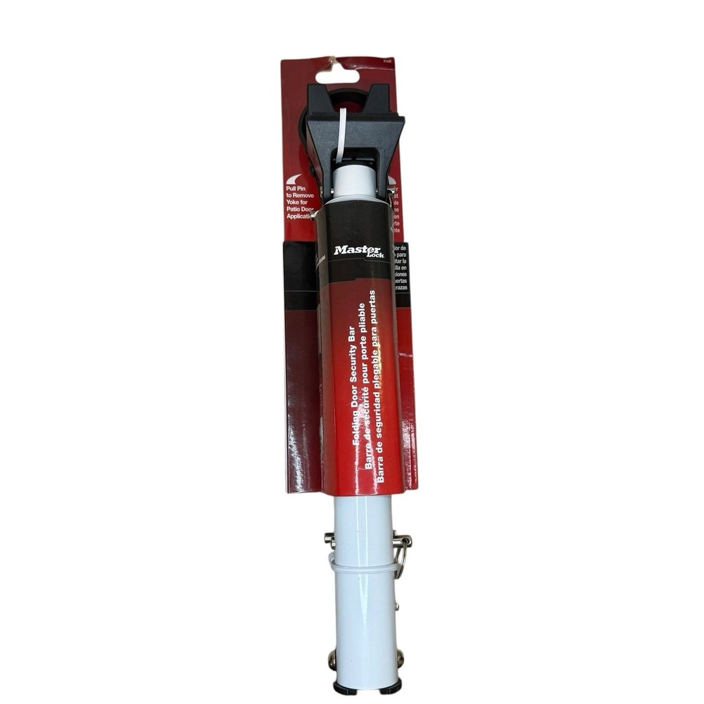 Master Lock Compact Door Stopper Adjustable Hinged, Folding Security Bar, NEW